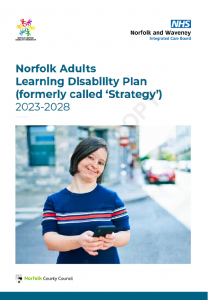 The cover of the Norfolk Adults Learnign Disability plan 2023-2028